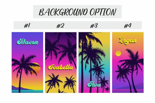 Tropical Print Custom Beach Towel with Palm Trees, Add Your Name Custom Gift T113 - Custamazegifts.com