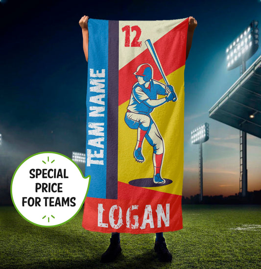 Baseball Team Gift Idea Towel, Personalized Team Gifts, Sports Team Towel - Custamazegifts.com