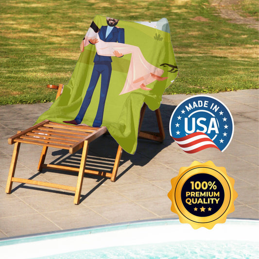 Wedding Beach Towel from Photo, Custom Face His Hers Personalized Gifts T112 - Custamazegifts.com