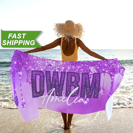 Glitter Name Beach Towel, Dance Teams Gymnasts Cheerleaders Gifts T120 - Custamazegifts.com