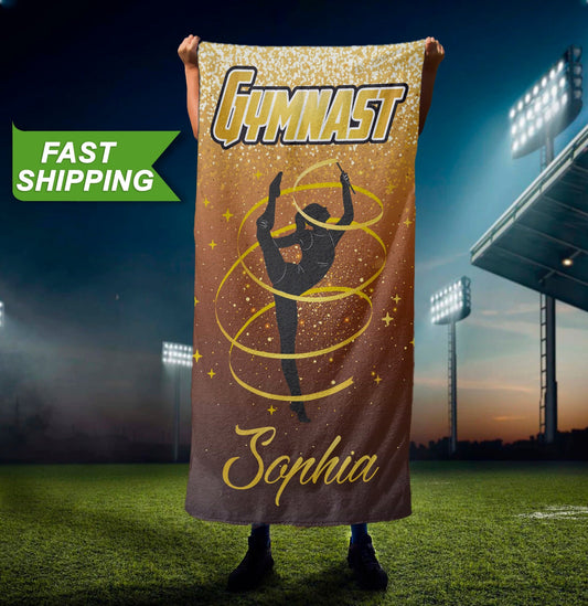 Gymnastics Personalized Beach Towel, Custom Sports Towels for Teams - Custamazegifts.com