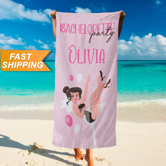 Custom Bachelorette Beach Towel, She Said Yes Bride Beach Towel, Bride To Be Gift T133 - Custamazegifts.com