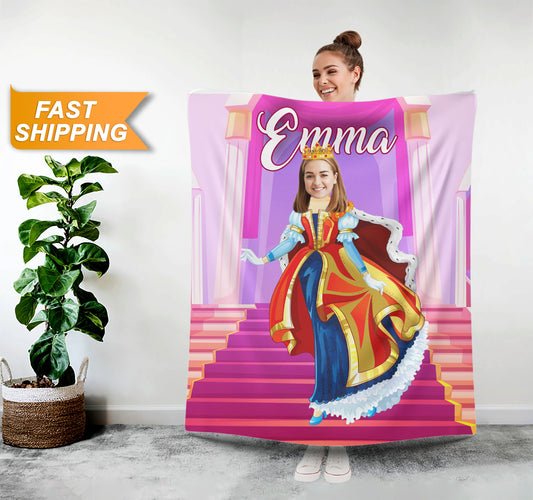 Queen Personalized Photo Blanket Gift for Her - Custamazegifts.com