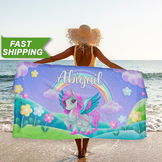 Pony Kids Baby Beach Towel, Fairy Tale Pony Customized Gifts for Girls T148 - Custamazegifts.com