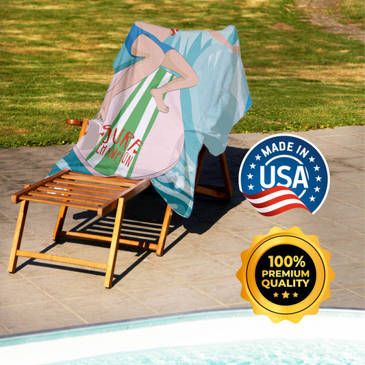 Surfing Kids Photo Beach Towel, Custom Face Towel for Girls - Custamazegifts.com