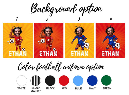 Football Personalized Photo Blanket with Your Face, Football Teams Gift - Custamazegifts.com