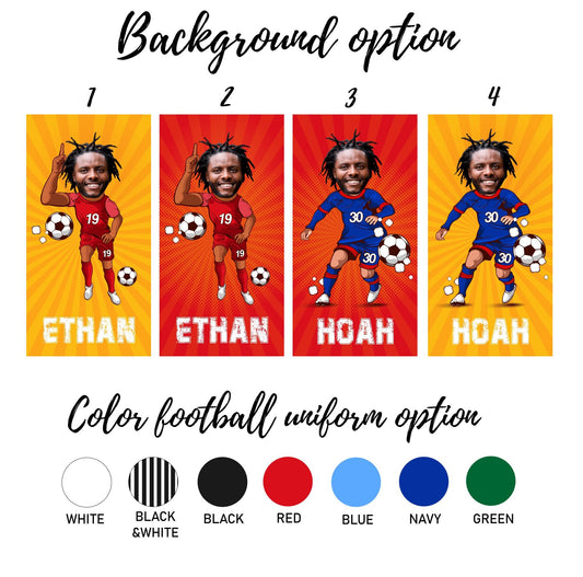 Football Towel, Personalized Photo Towel, Customize Towel with Your Face - Custamazegifts.com