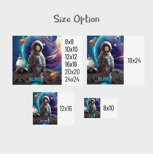 Cosmos Photo Print Canvas, Space Fan Kids Personalized Gift - Custamazegifts.com