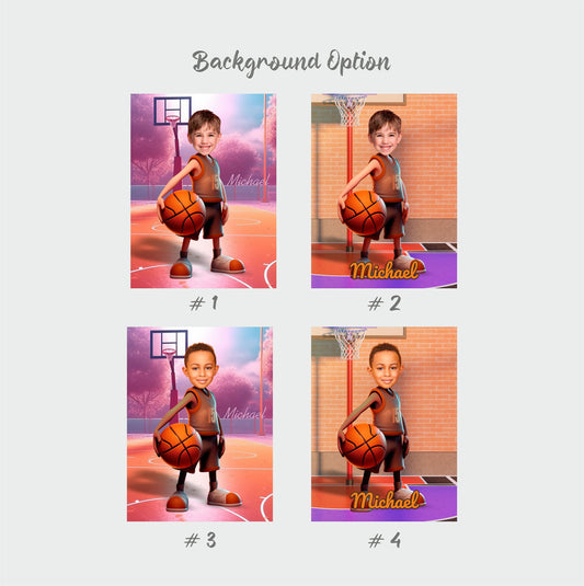 Boys Basketball Photo Canvas Custom Gift - Custamazegifts.com