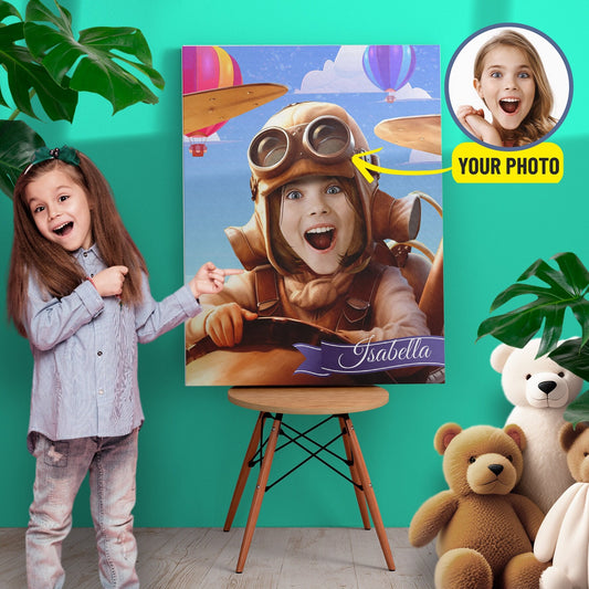 Personalized Canvas Girl Aviator Funny Gift for Her - Custamazegifts.com