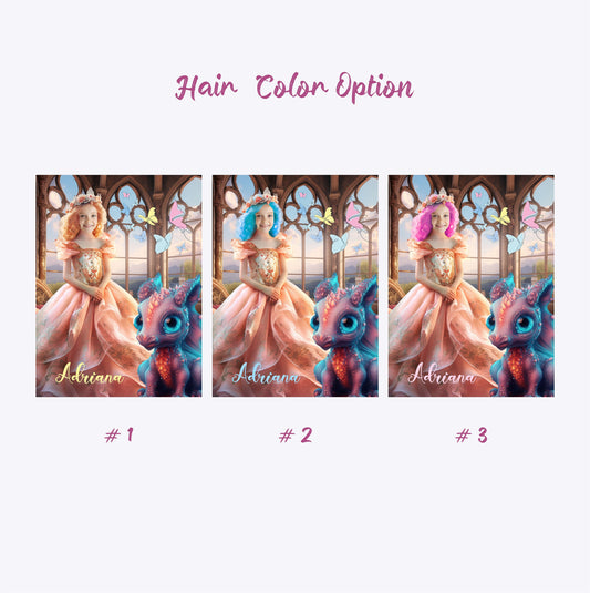 Teen Girl Princess and Dragon Canvas Print, Fairytale Birthday Gift for Her - Custamazegifts.com