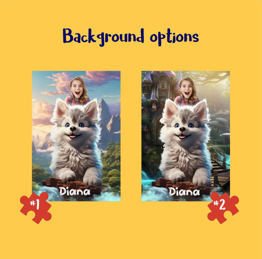 Girl on the Wolf Personalized Puzzle from Photo - Custamazegifts.com