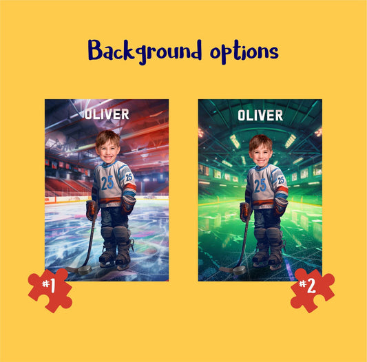 Hockey Player Jigsaw Puzzle Photo Gift for Him - Custamazegifts.com