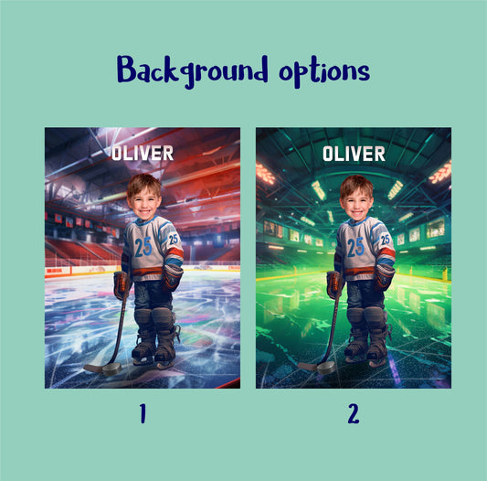 Hockey Themed Personalized Photo Poster, Gift for Hockey Players Fans Teams - Custamazegifts.com