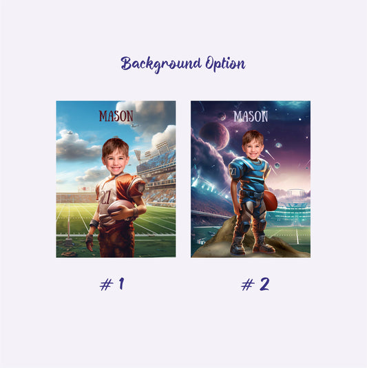 Personalized Blanket Football Player Gift for Boy - Custamazegifts.com