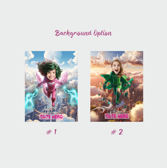 Cute Hero Girl Wall Art Canvas, Superhero Gifts for Her - Custamazegifts.com