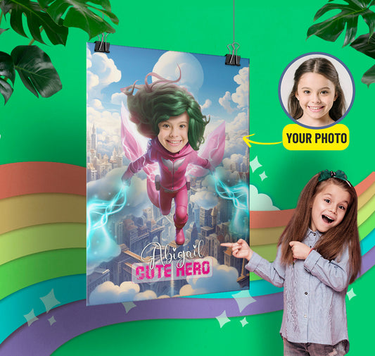 Superhero Teen Girl Photo Poster Print Gifts for Her - Custamazegifts.com
