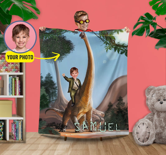 Brachiosaurus - Dino Blanket for Kids - Custamazegifts.com
