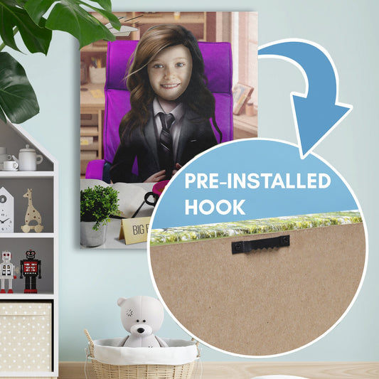 Personalized Girl in a Suite Canvas, Lady Boss Gift for Her - Custamazegifts.com