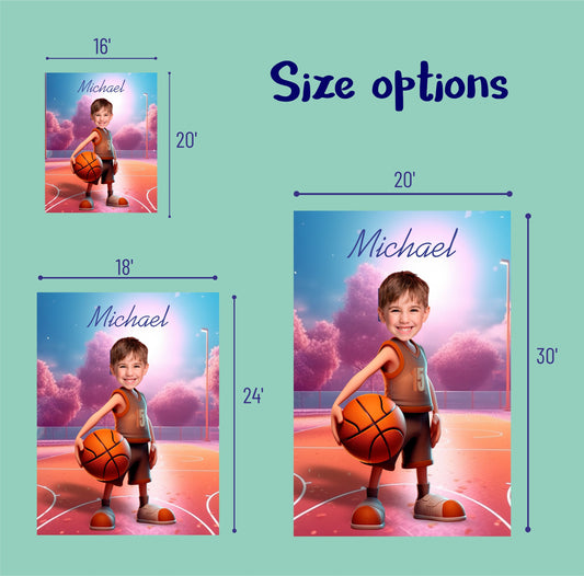 Basketball Fan Portrait Poster from Photo - Custamazegifts.com