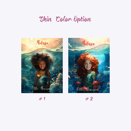 Little Mermaid Girl Photo Canvas, Gift Suggestions for Her - Custamazegifts.com