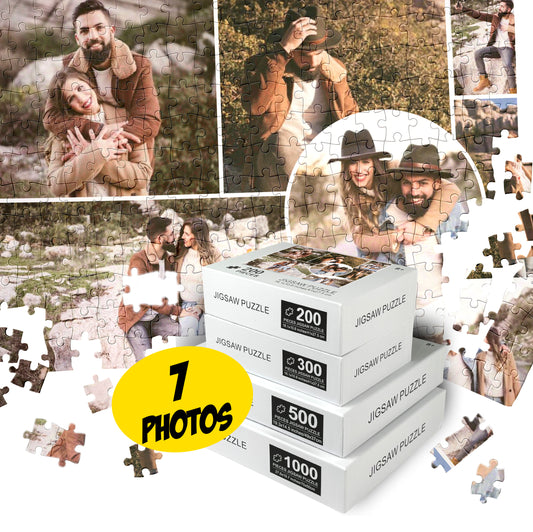 Custom Puzzle Collage, Add 7 Pictures, Photo Jigsaw Puzzles - Custamazegifts.com 