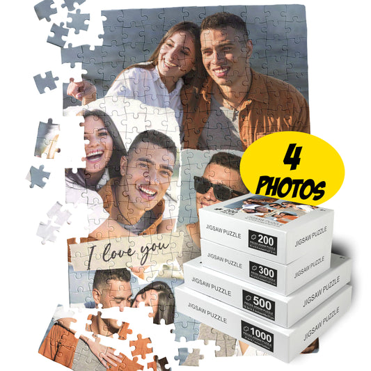 Custom Collage Puzzle 200, 300, 500, 1000 Piece, Photo Gifts for Couples