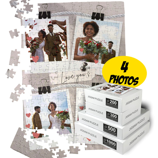 Personalized Couple Photo Puzzle Collage 200 300 500 1000 Pieces