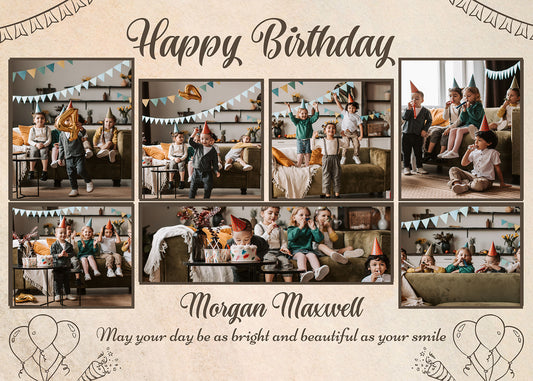 Birthday Jigsaw Custom Puzzle Сollage of 8 Photos, Keepsake Gift for Him Her