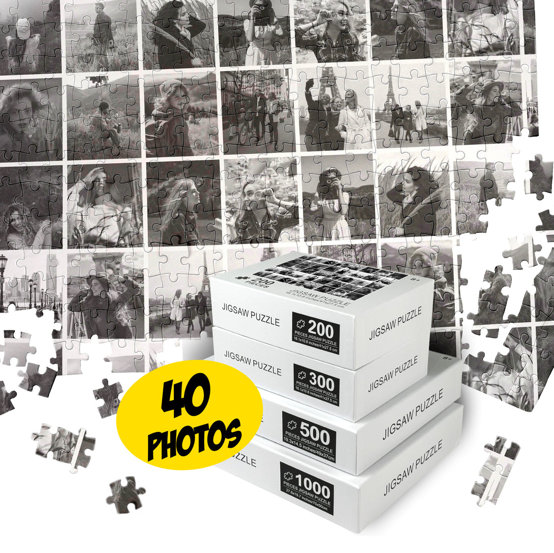 40 Photos Collage Puzzle, Adult Jigsaw Custom Puzzles Unique Gift - Custamazegifts.com 