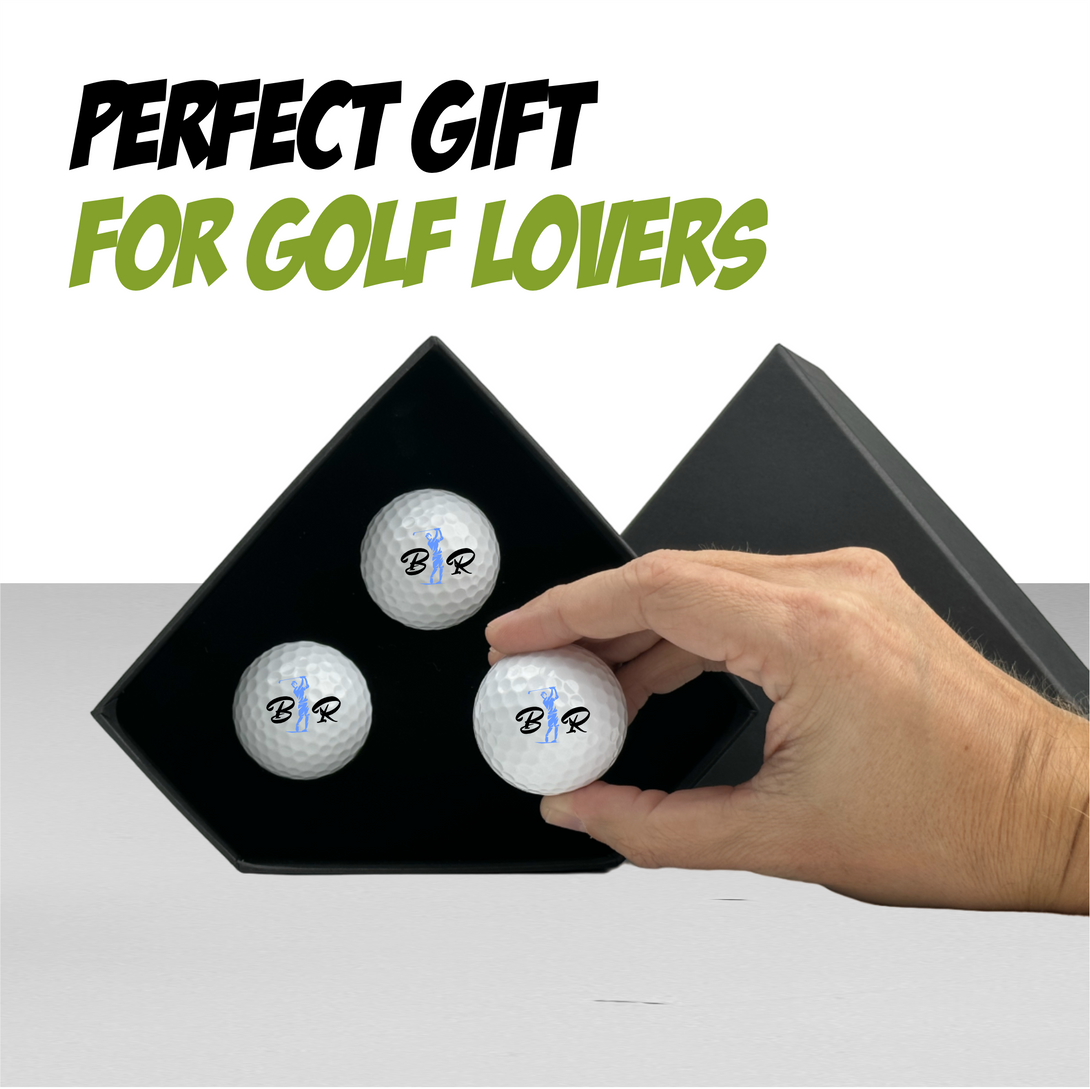 Custom Printed Golf Balls Set of 3, Golf Gifts for Men - Custamazegifts.com 