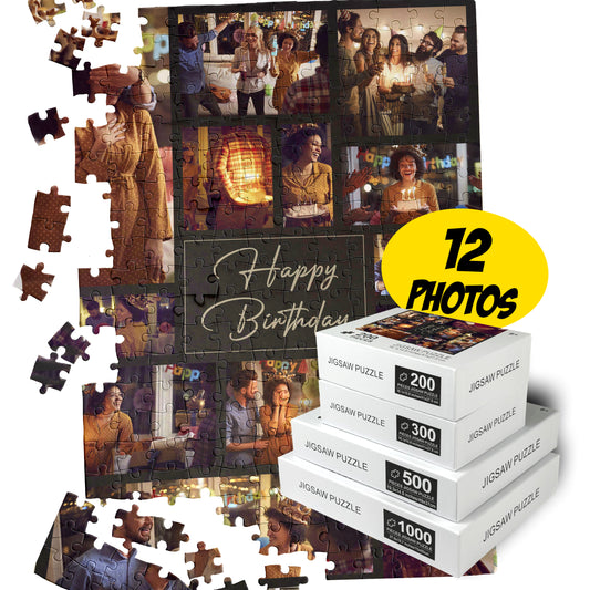 Custom Jigsaw Puzzle Picture Collage for Birthday, Personalized Photo Gift