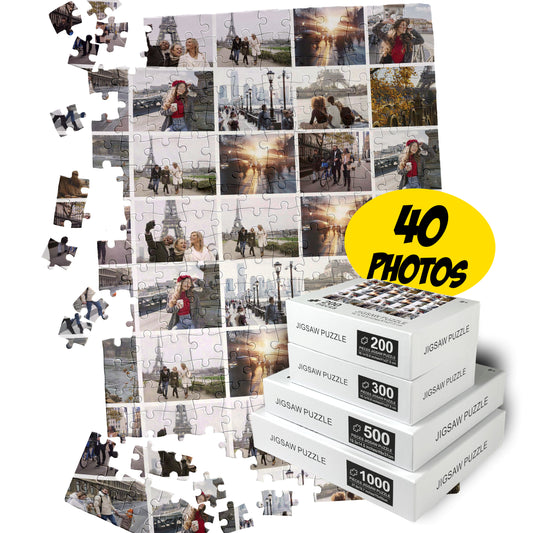 Puzzle from 40 Photos, Family Gift Collage Puzzles - Custamazegifts.com 