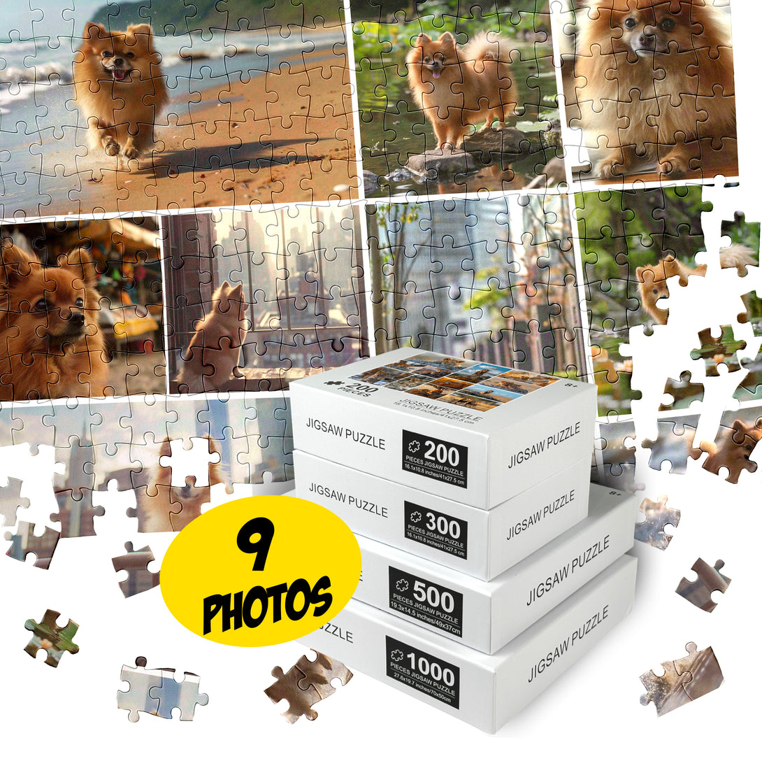 Picture Puzzle, Add 9 Photos Customized Collage - Custamazegifts.com 