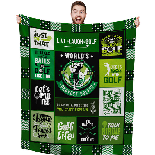 Golf Blanket Gifts for Men, Thoughtful Birthday Gift for Golfer - Custamazegifts.com 