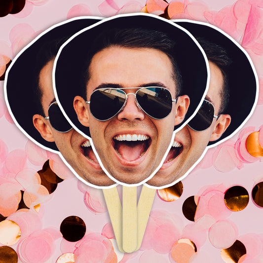 Custom Face on Stick, Bachelorette Party Groom Head