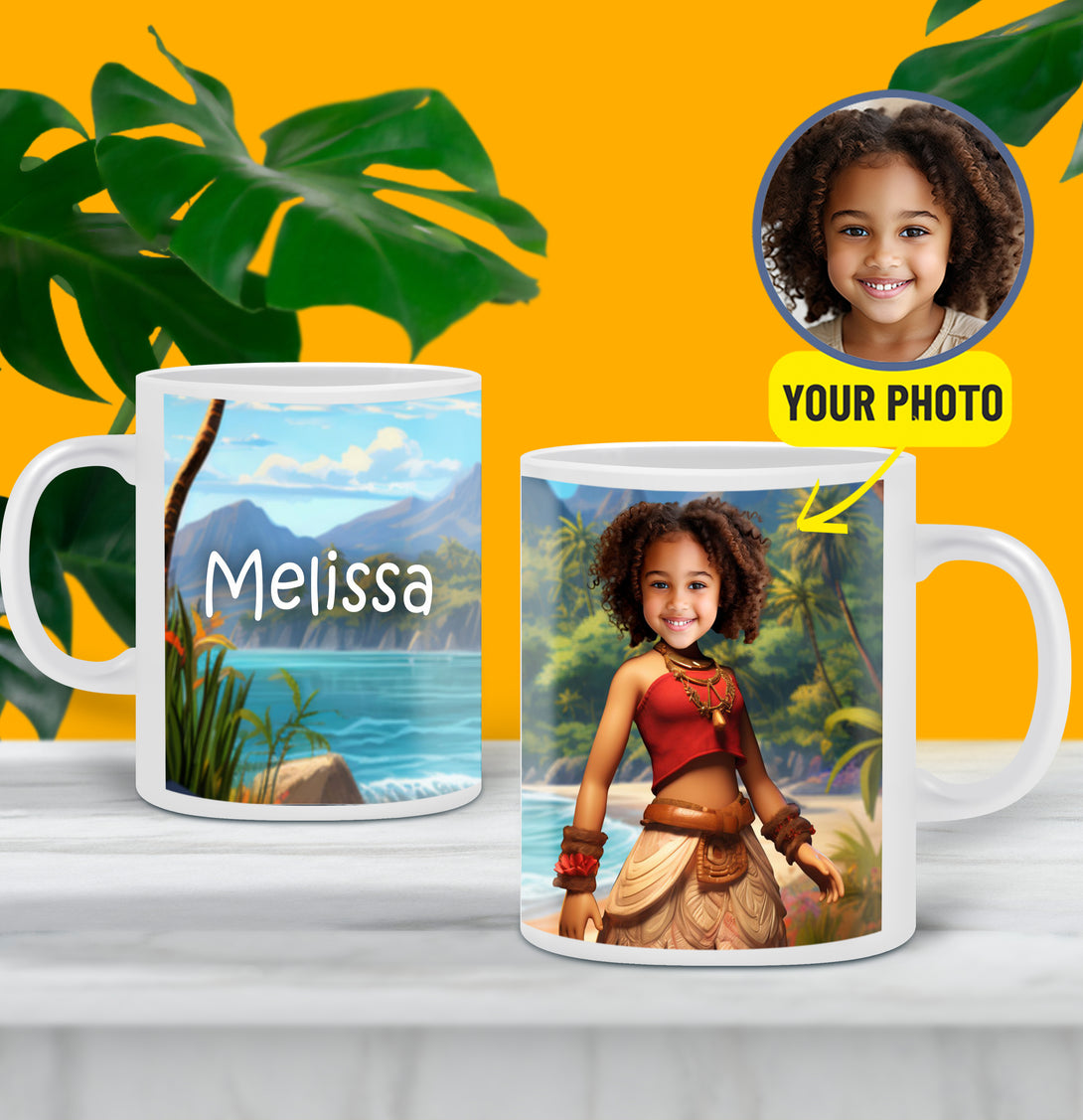 Personalized Mug for Kids Moana Gift for Girls, Custom Mug Cartoon - Custamazegifts.com 