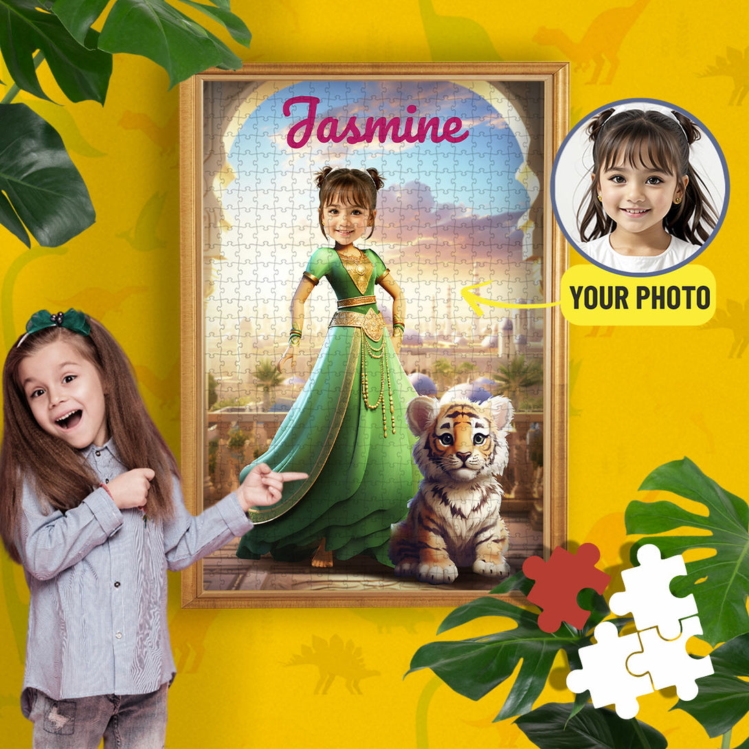 Personalized Puzzle Custom Princess Jasmine Photo Gift for Her Teen Girl - Custamazegifts.com 