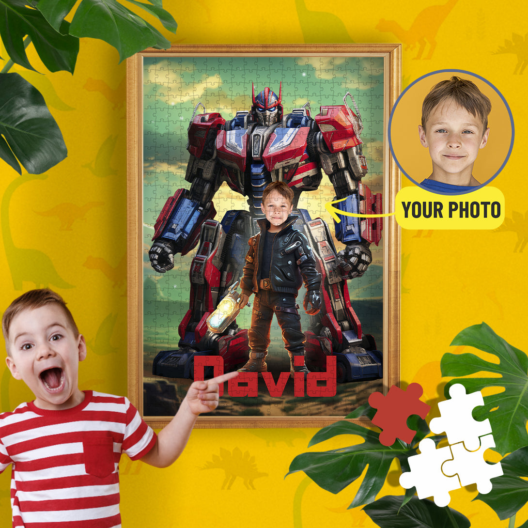 Personalized Puzzle, Transformers Boys Portrait Puzzle From Photo - Custamazegifts.com 