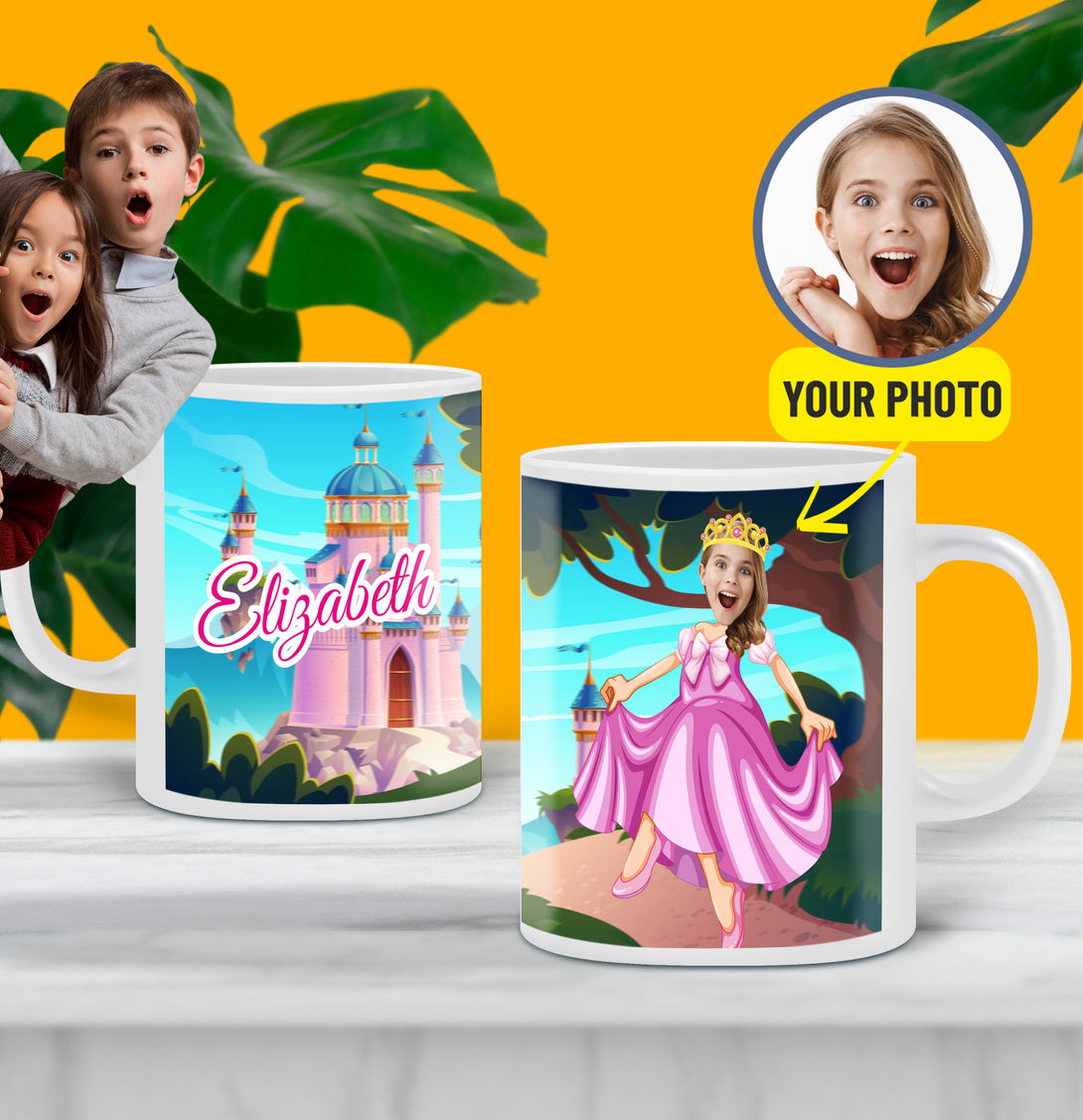 Customized Princess Photo Gift Mug, Personalized Girl Mug - Custamazegifts.com 