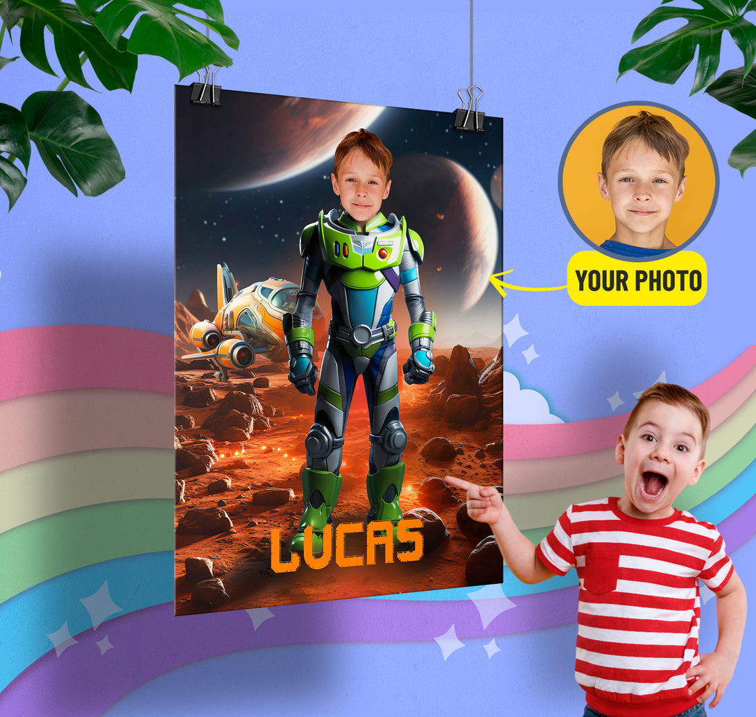 Toy Story Custom Poster Buzz Lightyear Kids Digital Portrait - Custamazegifts.com 