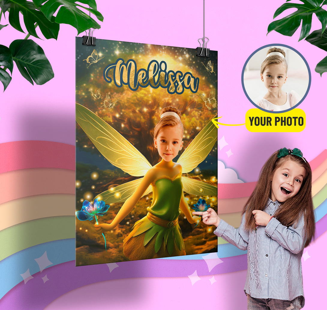 Tinker Bell Gift Print Poster Wall Art, Tinkerbell Digital Poster - Custamazegifts.com 