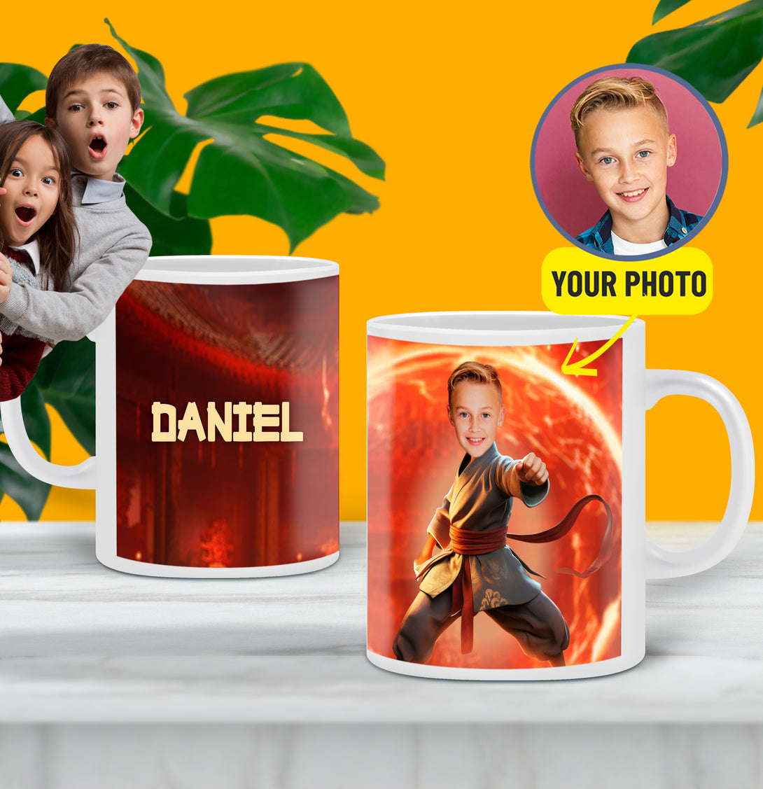 Custom Kids Mug Boy, Karate Gift Mug with Photo - Custamazegifts.com 