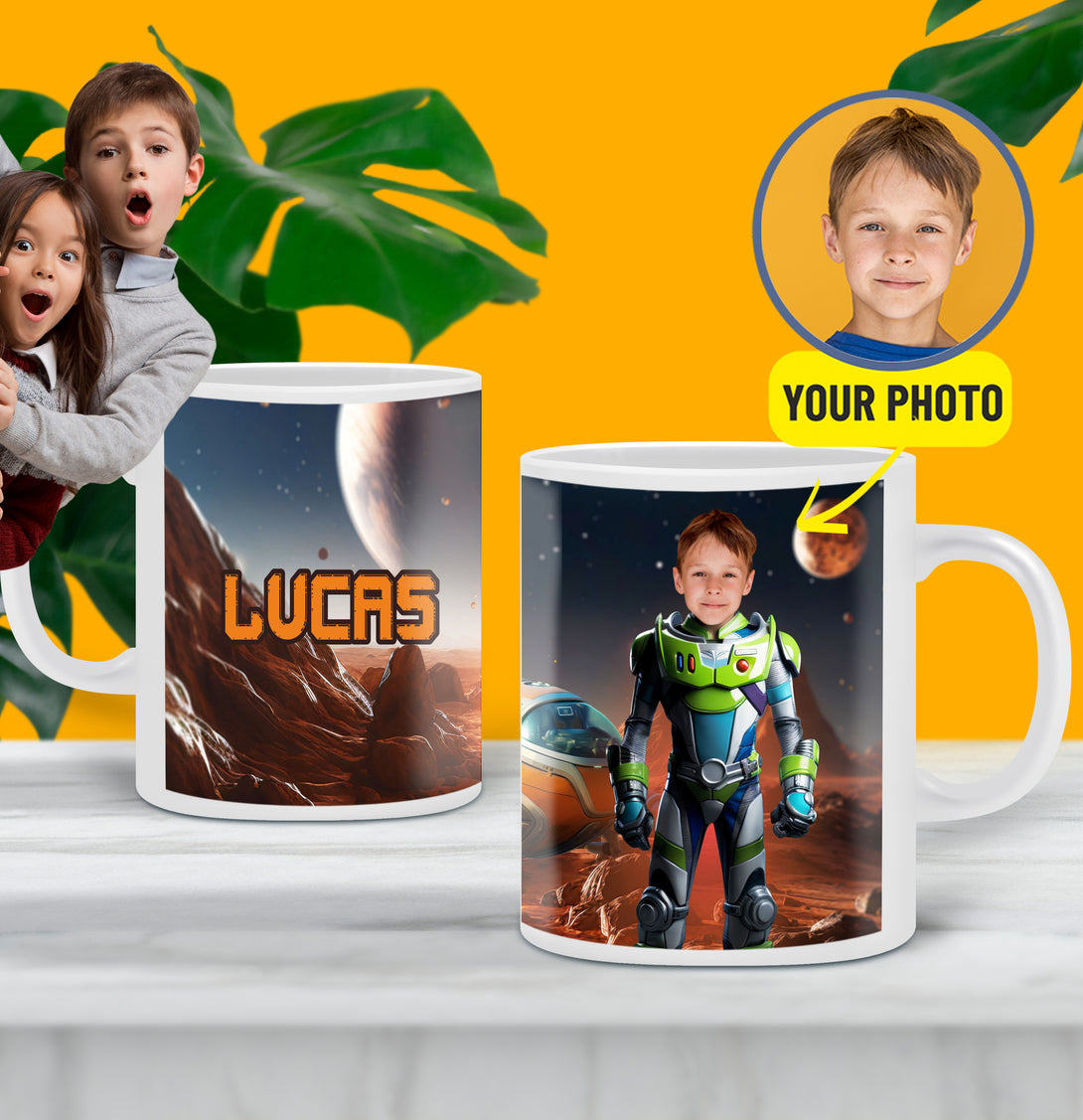 Cartoon Mug, Kids Personalized Mug Buzz Lightyear Picture - Custamazegifts.com 