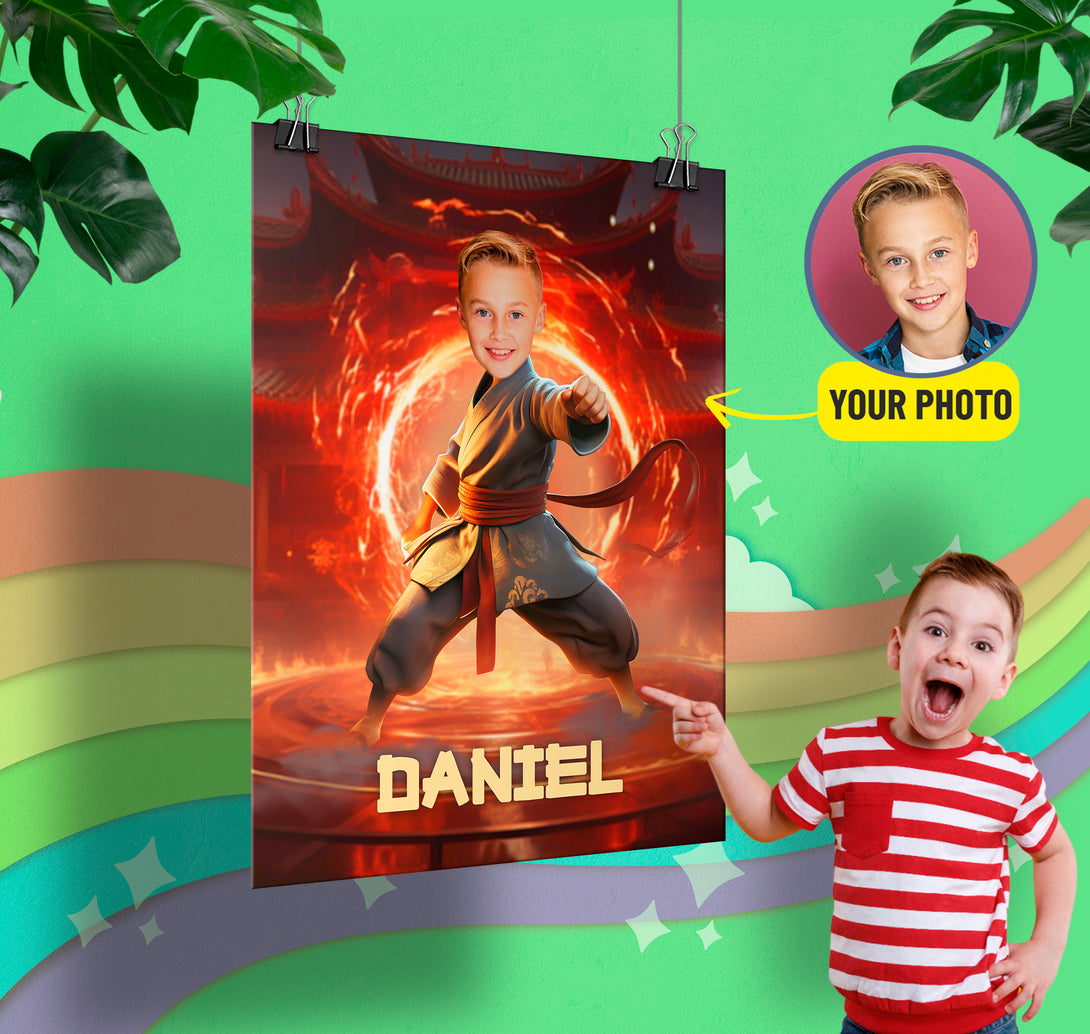 Custom Photo Poster Karate Gifts, KarateThrow Sift for Kid Boy - Custamazegifts.com 