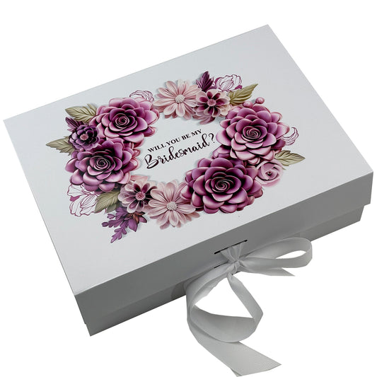 Bridesmaid Proposal Gift Box with Ribbon, Bachelorette Gifts - Custamazegifts.com 