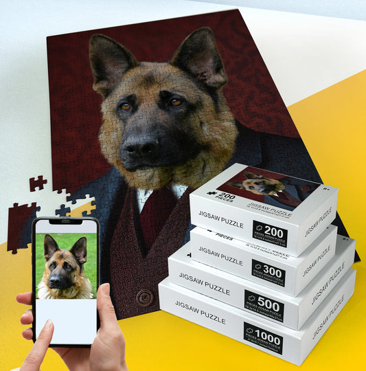 Custom Puzzle from Pet Photo, Detective Pet Portrait Personalized Gift PC15