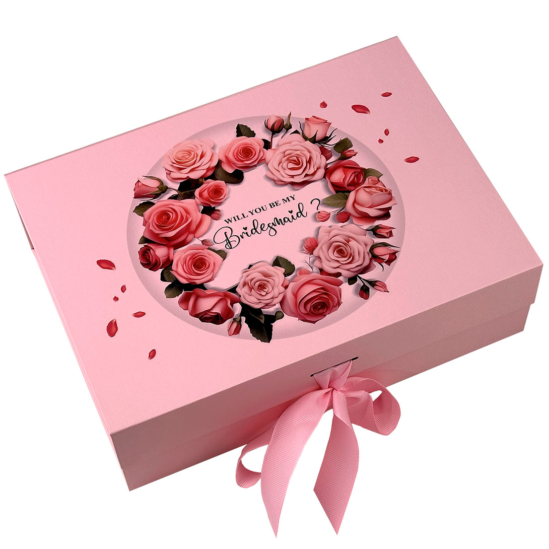 Pink Gift Box, Be My Bridesmaid Proposal Boxes for Gifts - Custamazegifts.com 