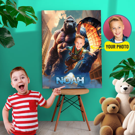 Custom Canvas Photo Printing, King Kong Kids Portrait From Photo - Custamazegifts.com 