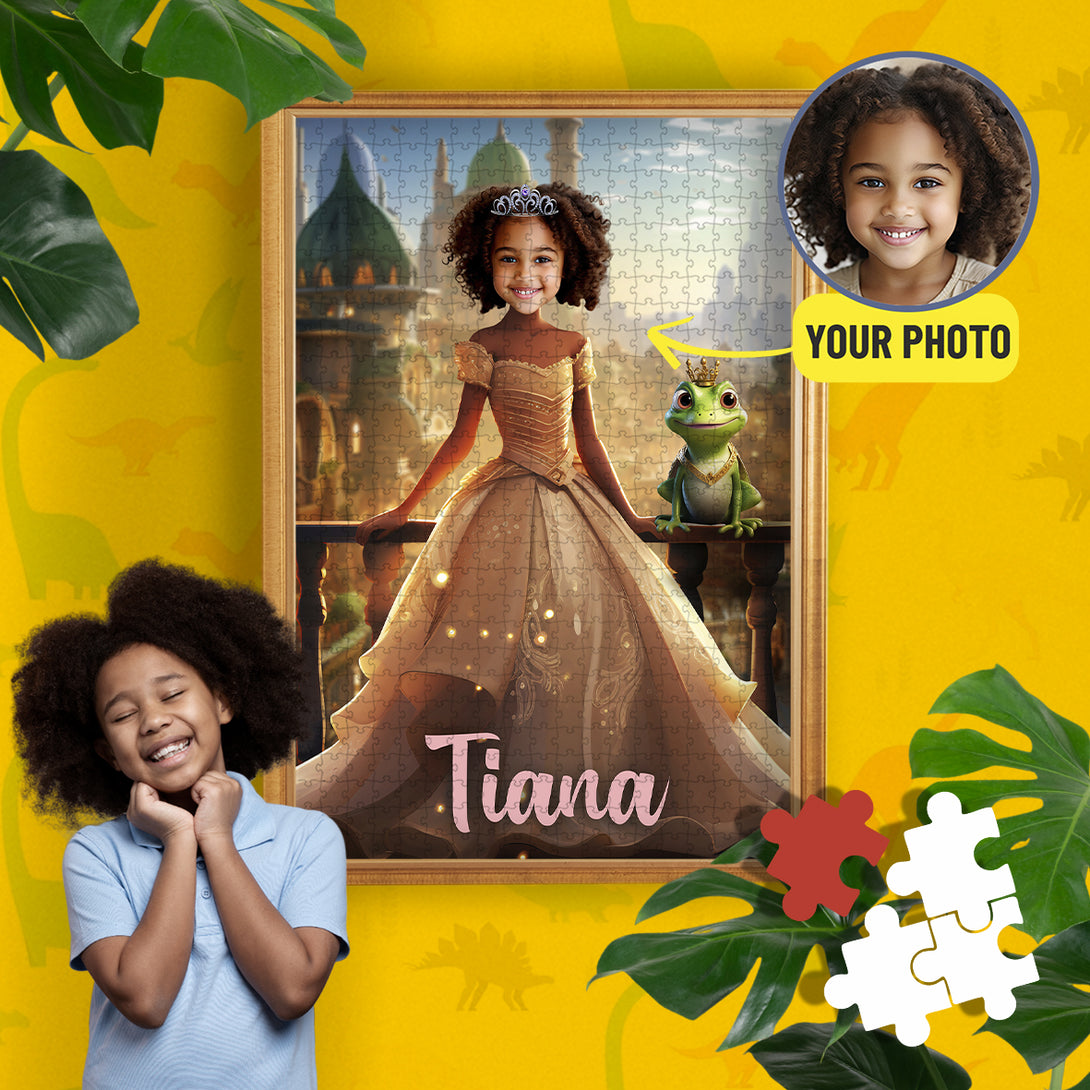 Kids Puzzle Princess Tiana, Girls Custom Photo Puzzle - Custamazegifts.com 